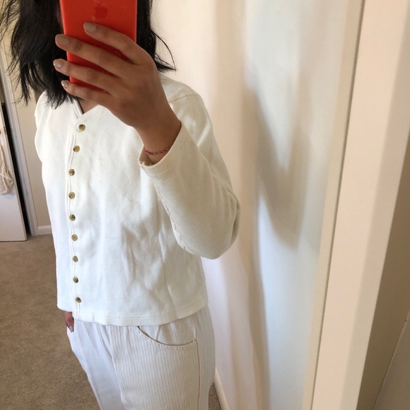 Vintage Button Front Thermal Cardigan Sweater - Picture 4 of 8